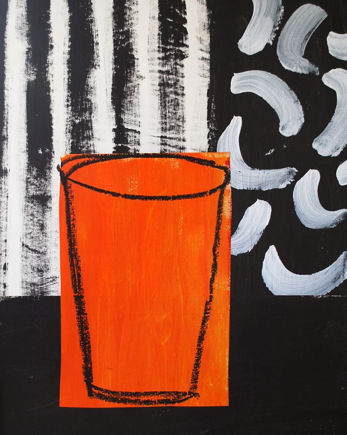 Orange Vessel, Black and White by Jenny Balmer