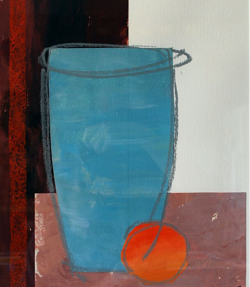Blue Urn with Orange by Jenny Balmer
