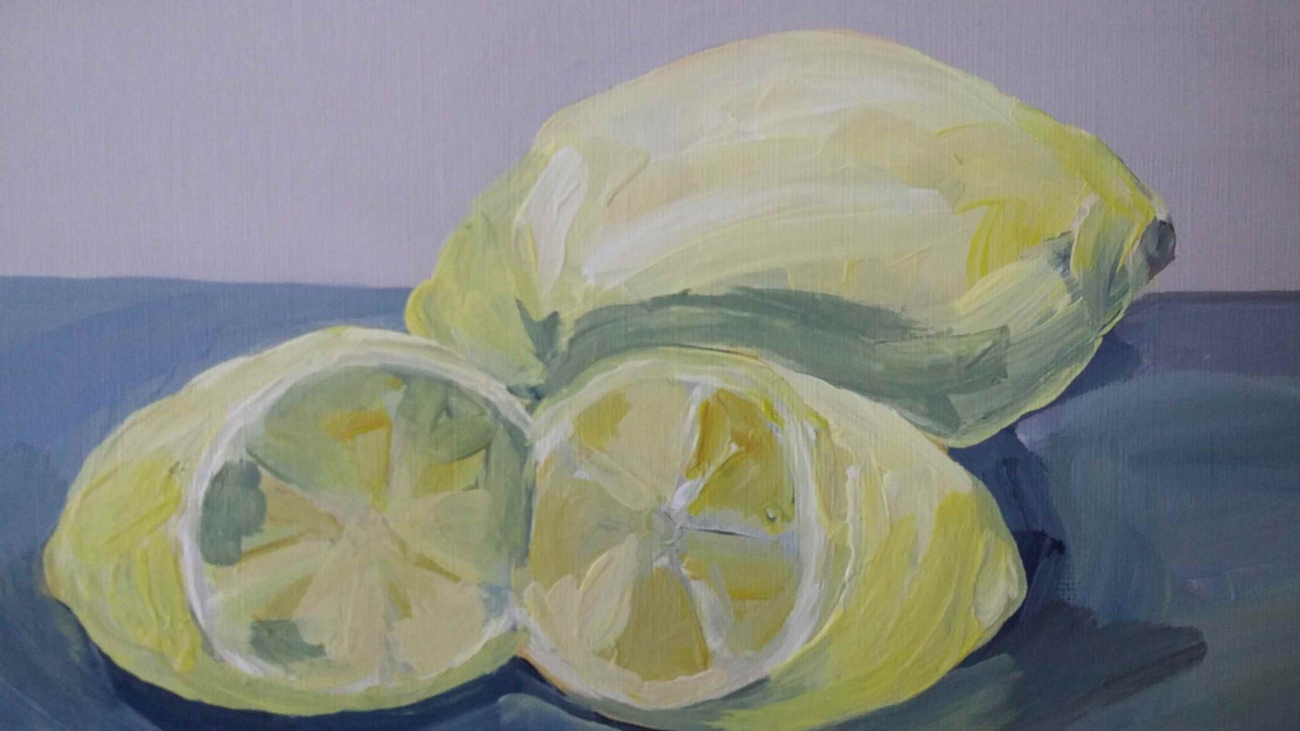 One Lemon and a cut Lemon by Sarah Adams