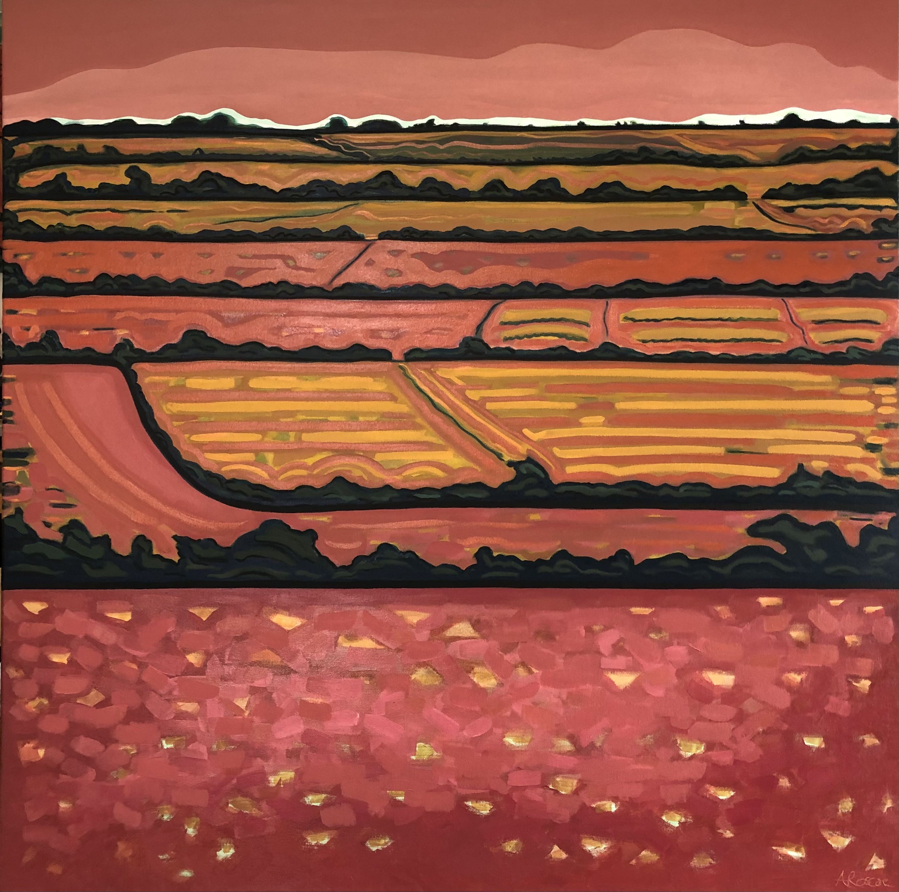 Pink Horizon Fields  by Alexa Roscoe