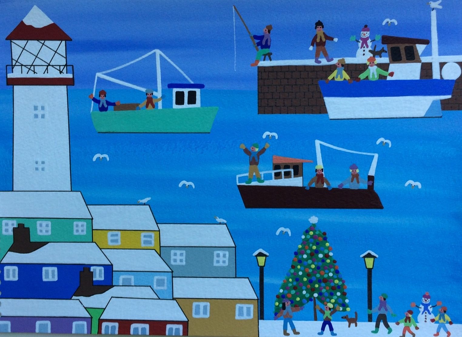 Christmas tree in the harbour by Gordon Barker