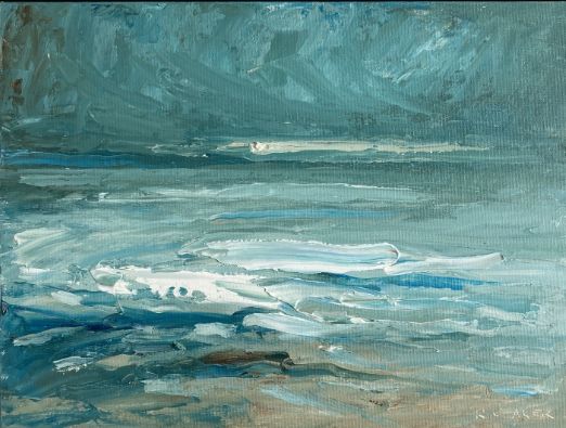 Amroth seascape at night by Rupert Aker