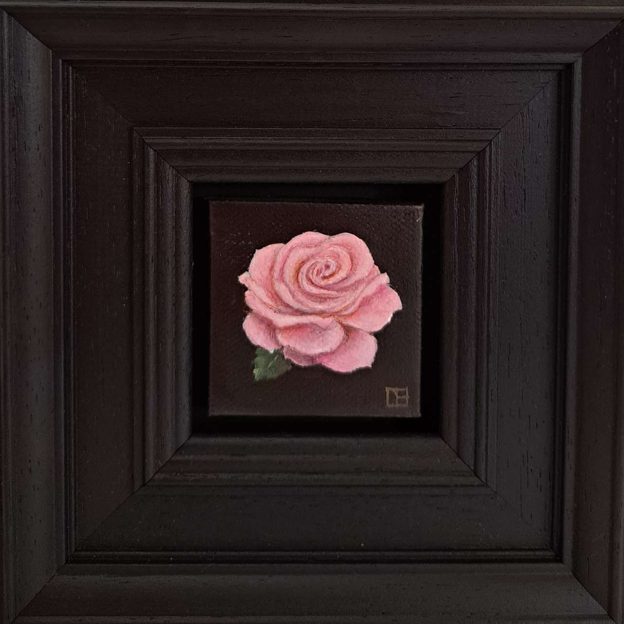Pocket Pink Rose with Leaf 2 by Dani Humberstone
