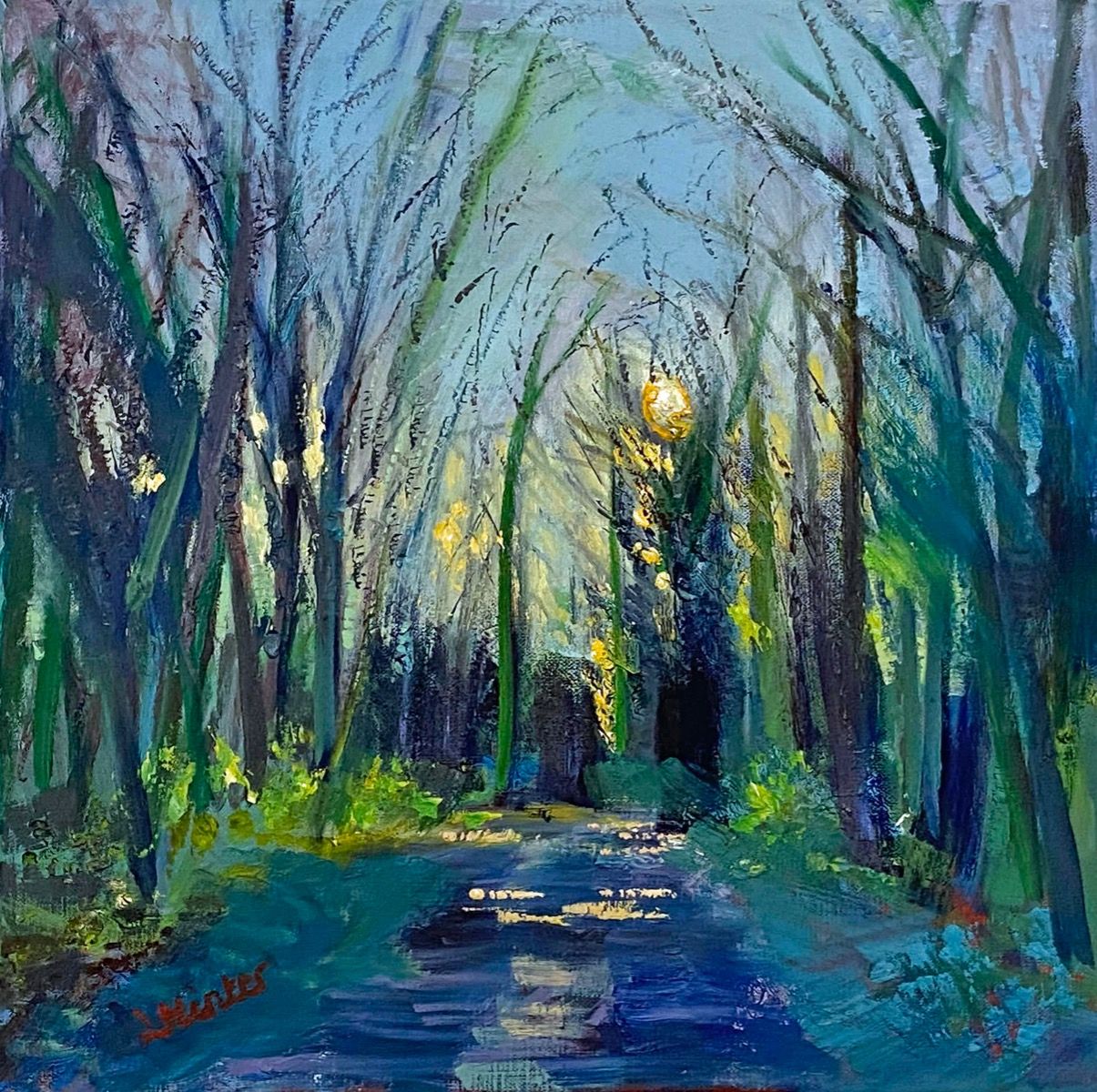 A Pathway Winter Evening by Lynda Minter
