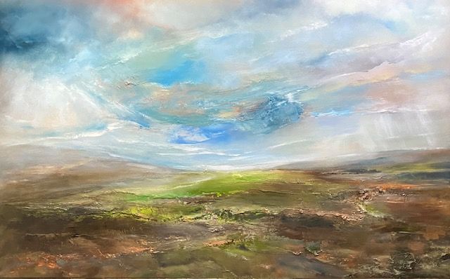 Blue sky over the mountains by Helen Howells