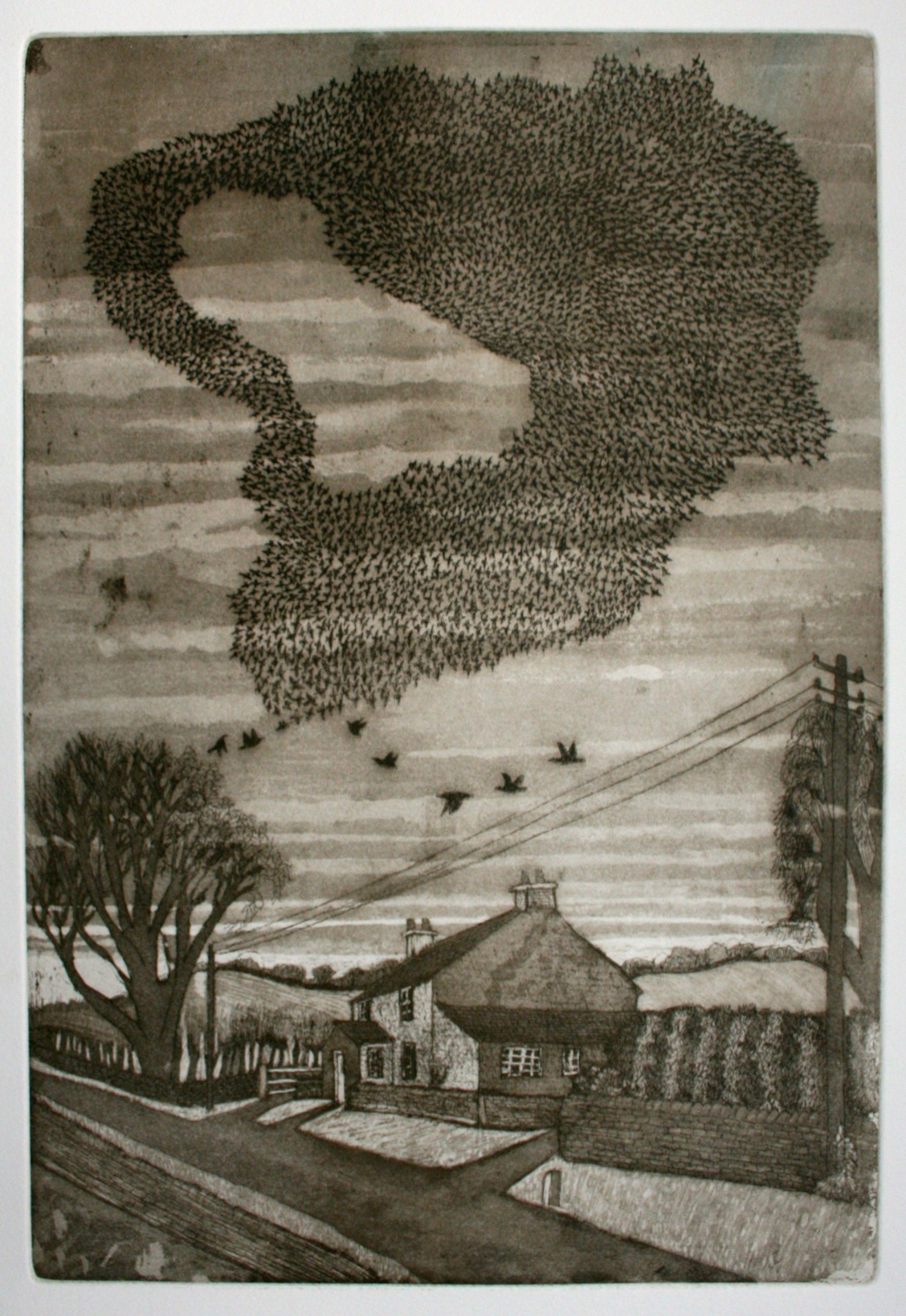 A murmuration in Gowland Lane by Michael Atkin