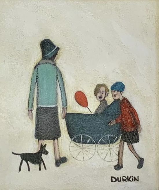 Woman With 2 Children and Dog by Sean Durkin