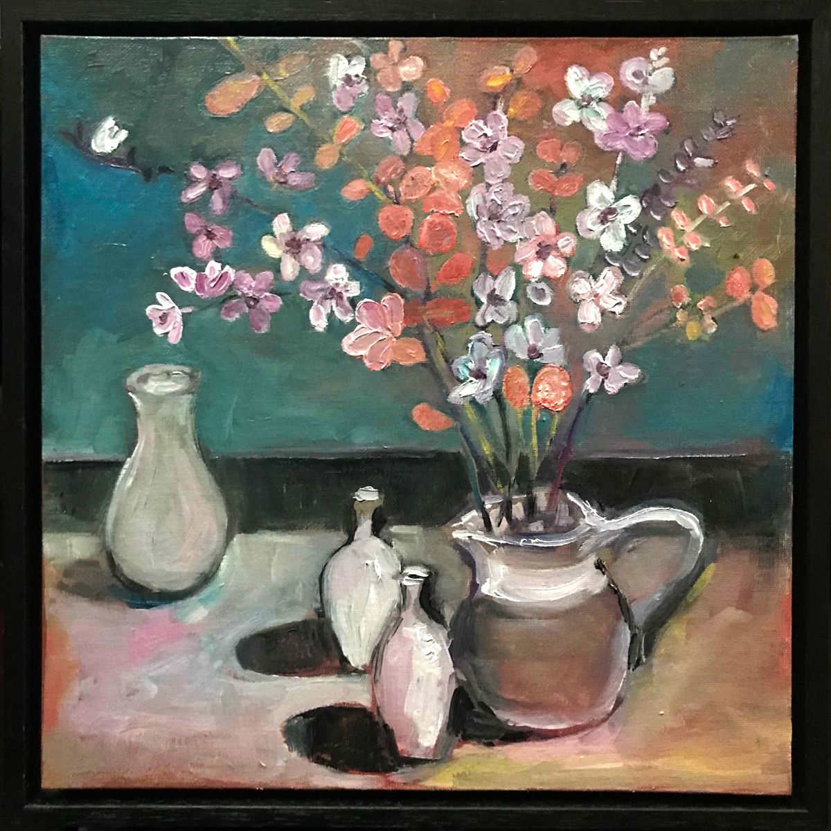 Jug with flowers by Eleanor Woolley