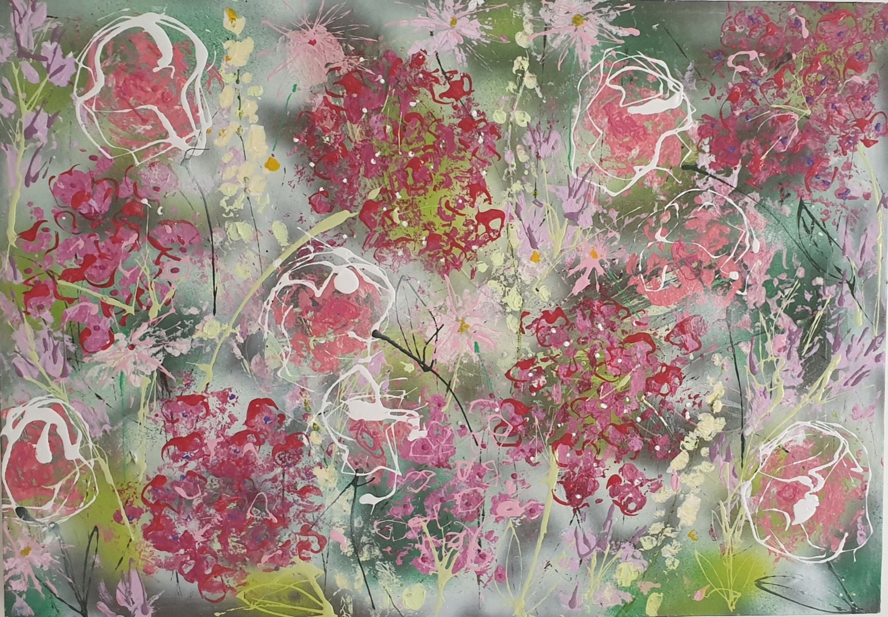 Abstract Flowers (Hydrangeas) by Julia Adams