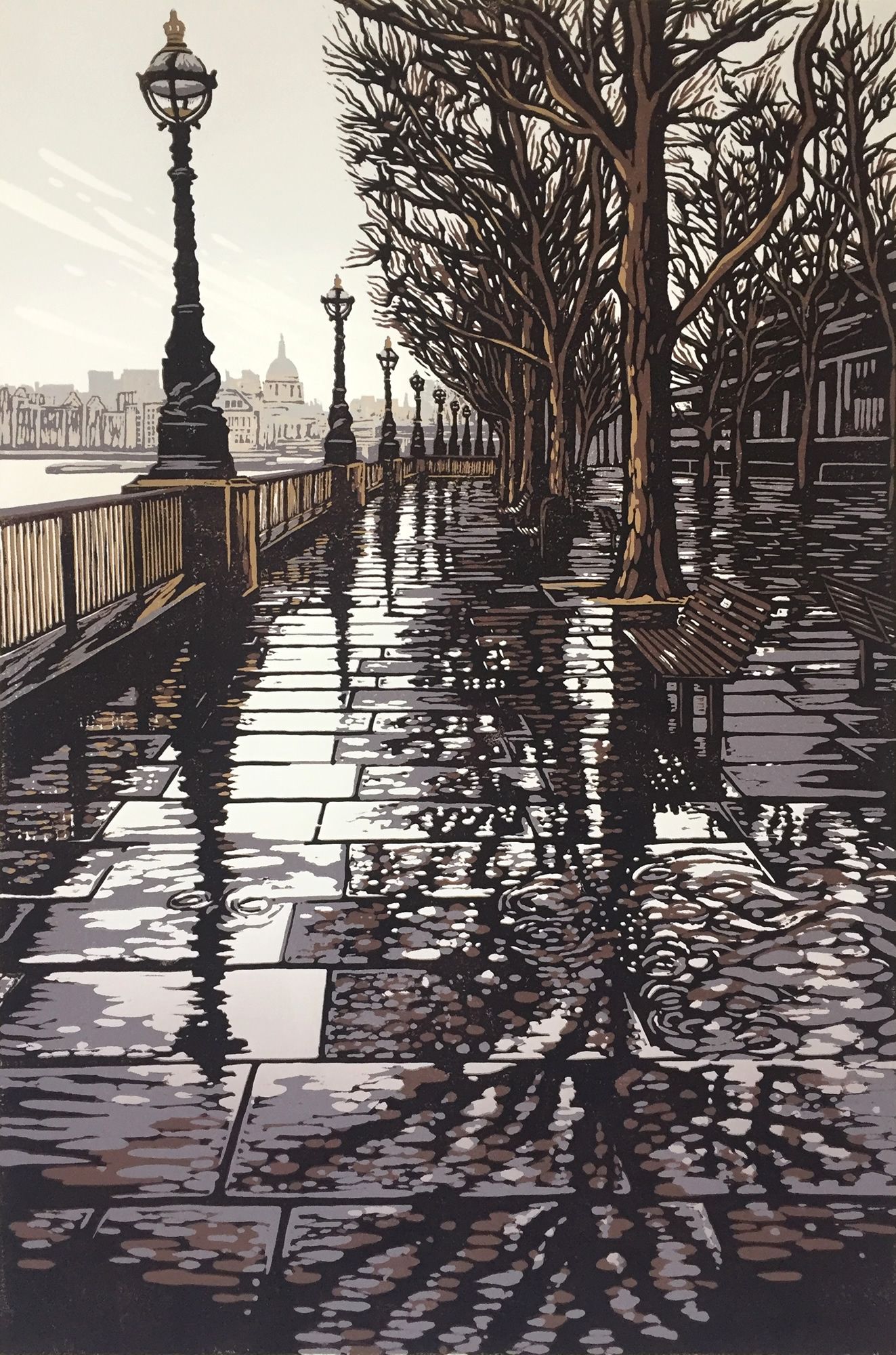 Southbank Puddles by Alexandra Buckle