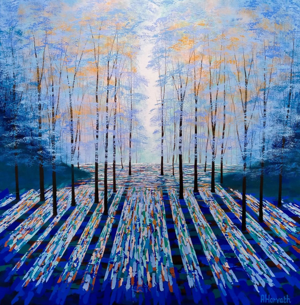 Deep Blue Wood by Amanda Horvath