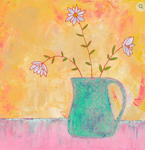Marguerites in a Green Jug by Amy Christie