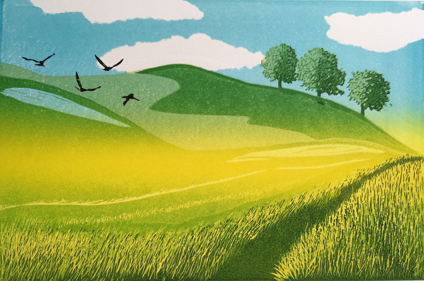 Crows over the Fields by Ann Burnham