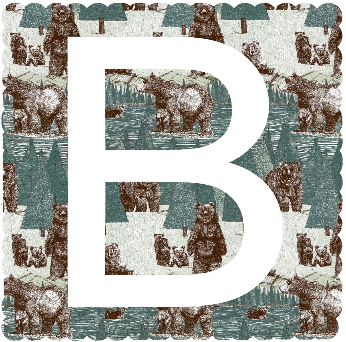 B is for Bear (Large) by Clare Halifax