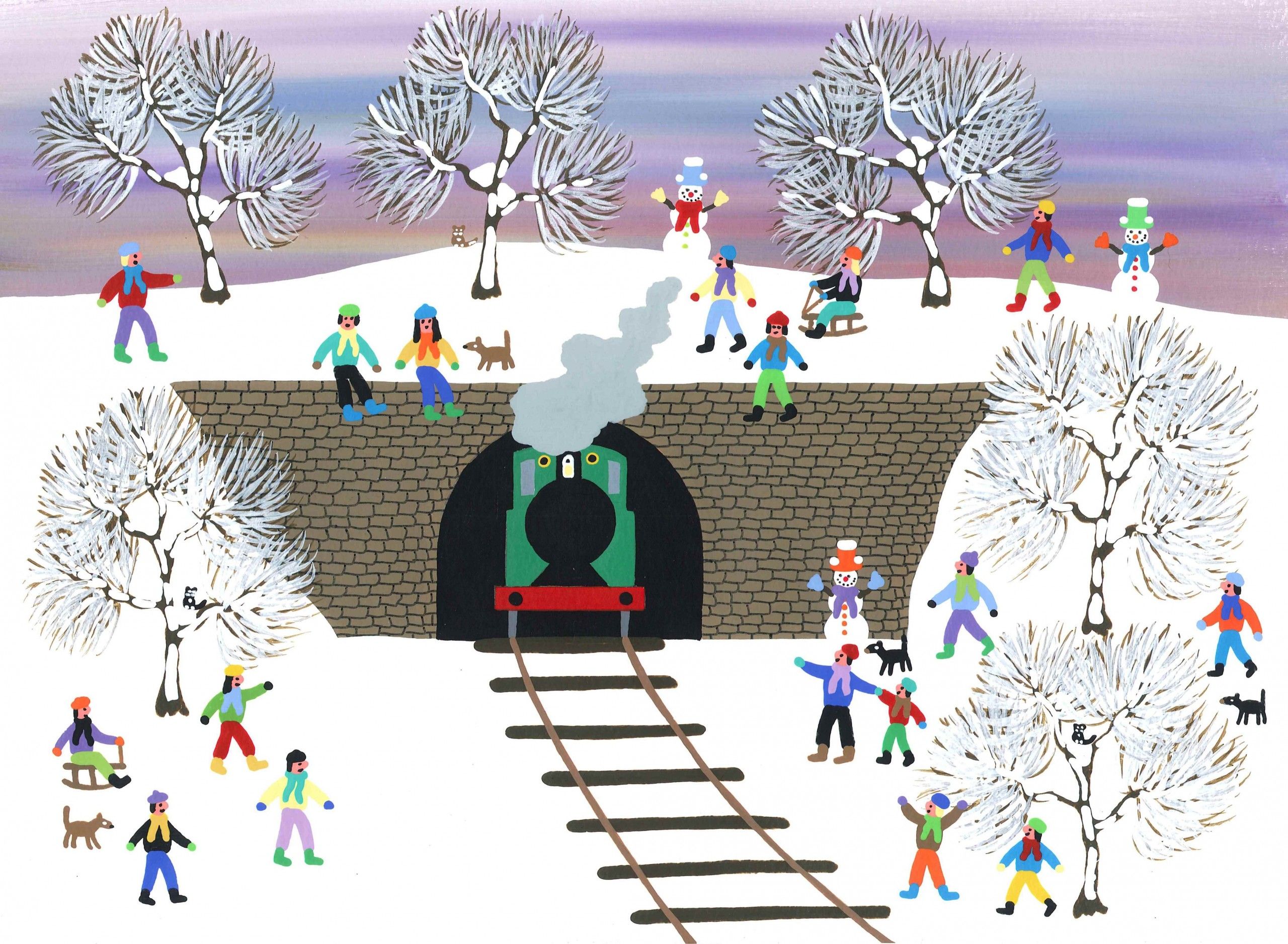 Steam train in tunnel by Gordon Barker