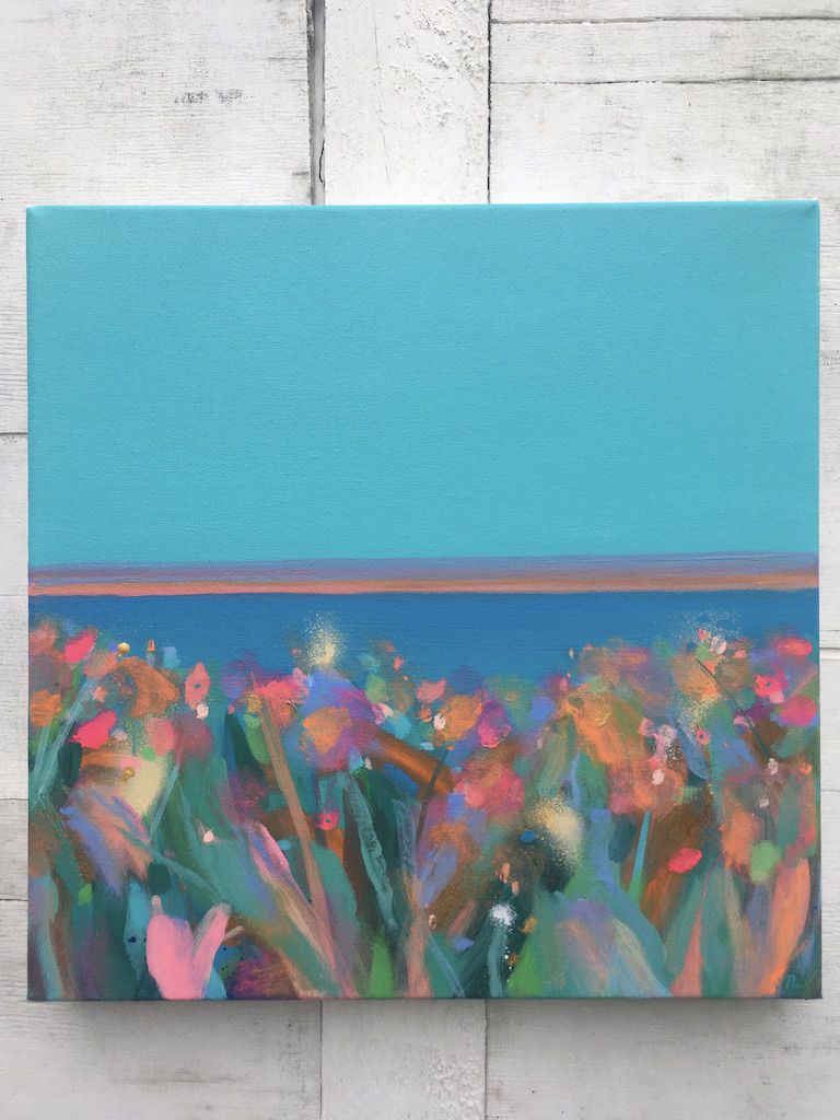 Blue Sky Pink Stripe Island I by Tiffany Lynch