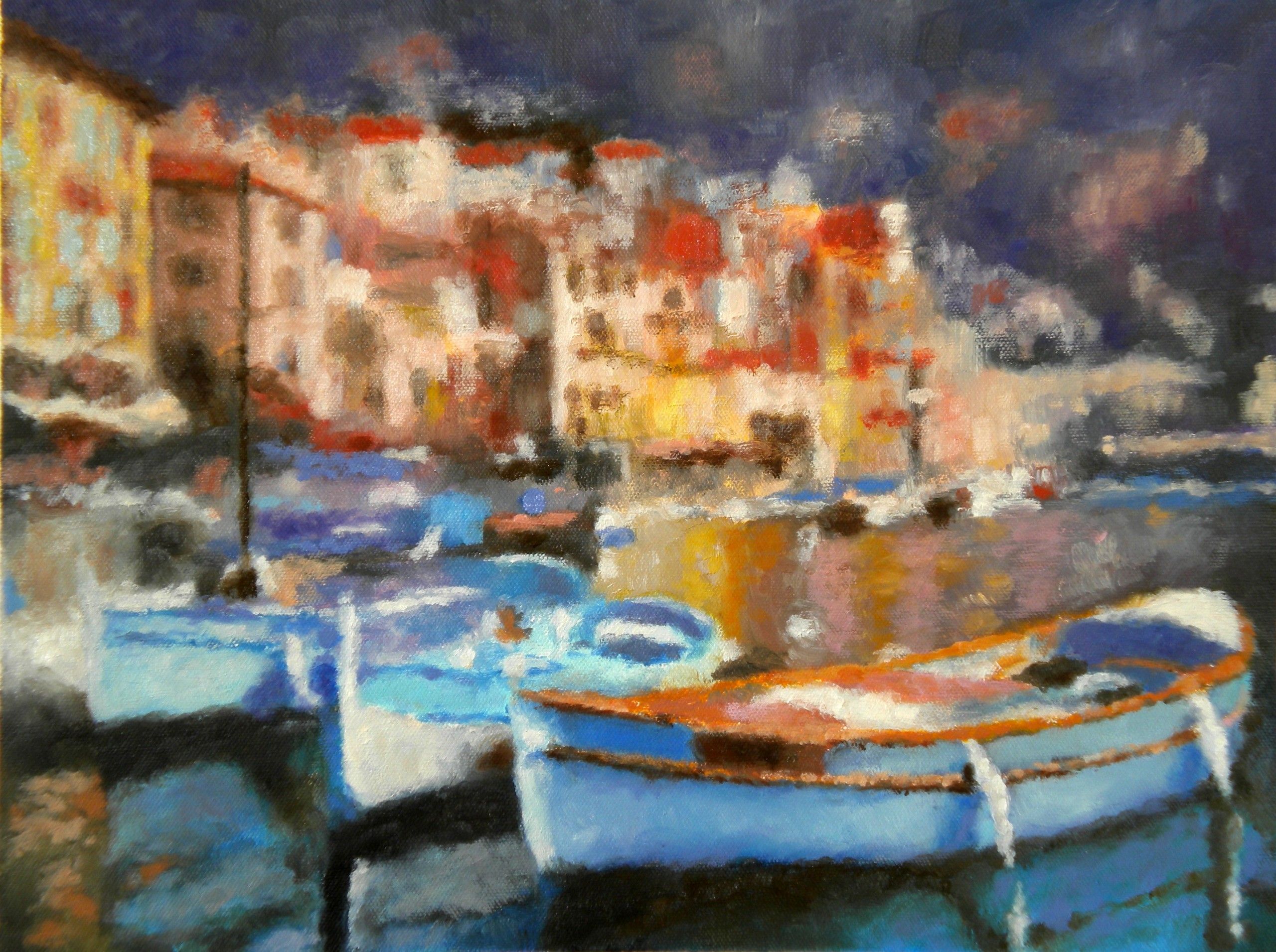 Blue Boats by David Le Maître