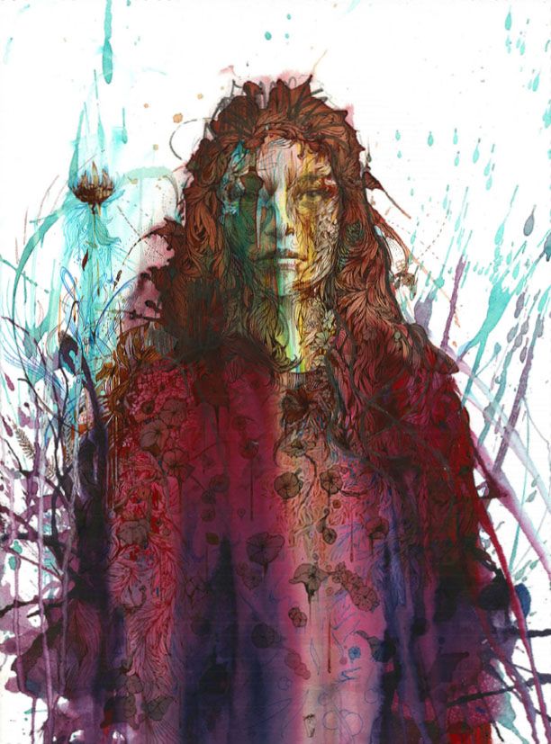 Falling Flowers by Carne Griffiths