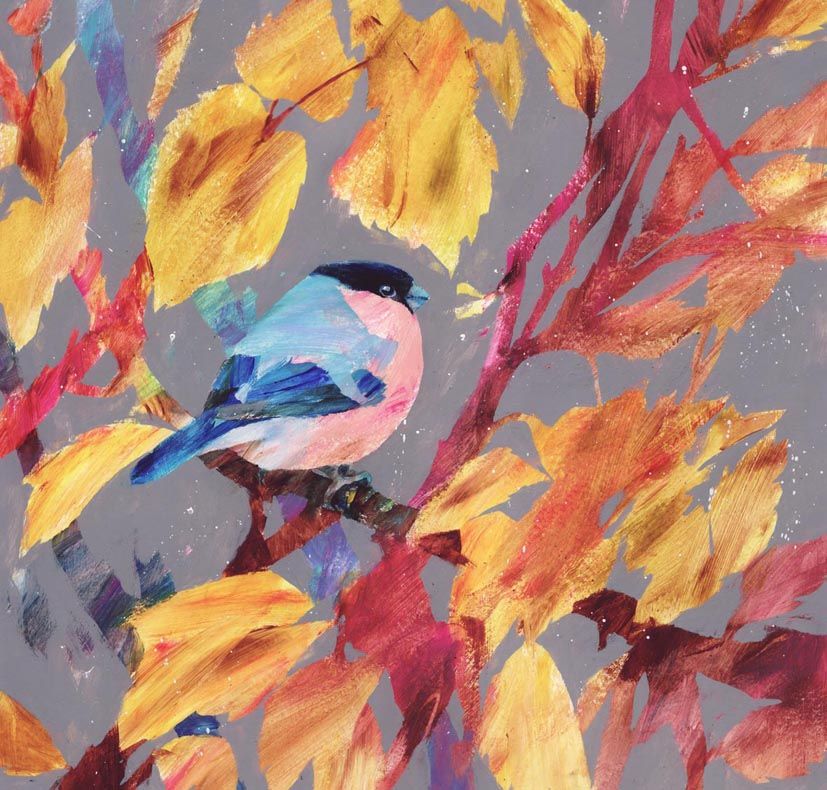 Autumn Bullfinch by carolyn carter