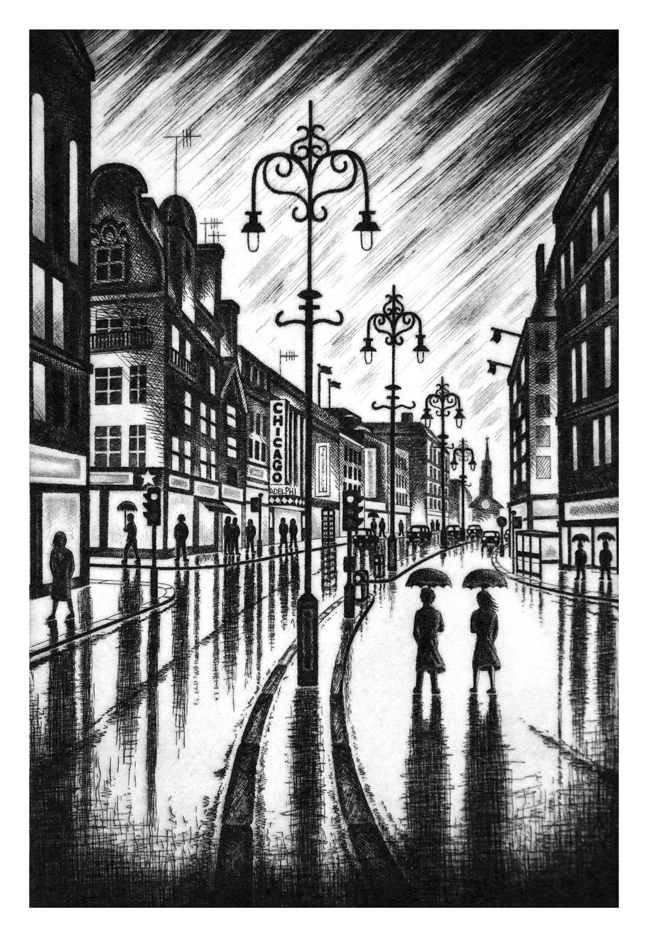 City Rain (Strand London WC2) by John Duffin