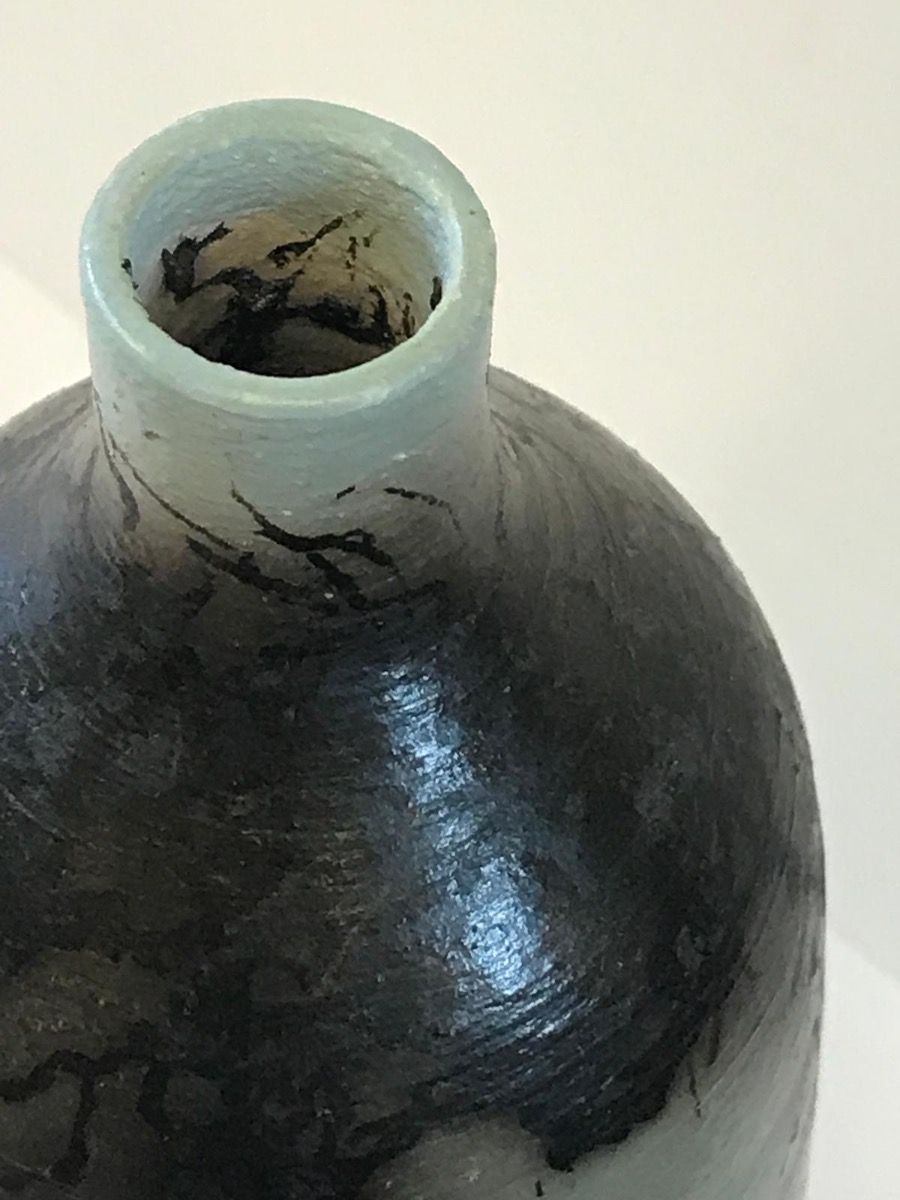 Naked Raku Pottery, Duck Egg Blue Vase- Small by Tamsin Levene - Secondary Image