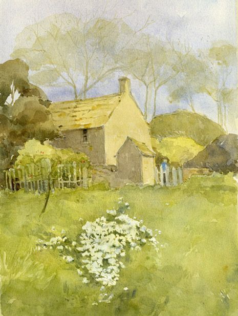 Cottage with Snowdrops by Elizabeth Chalmers