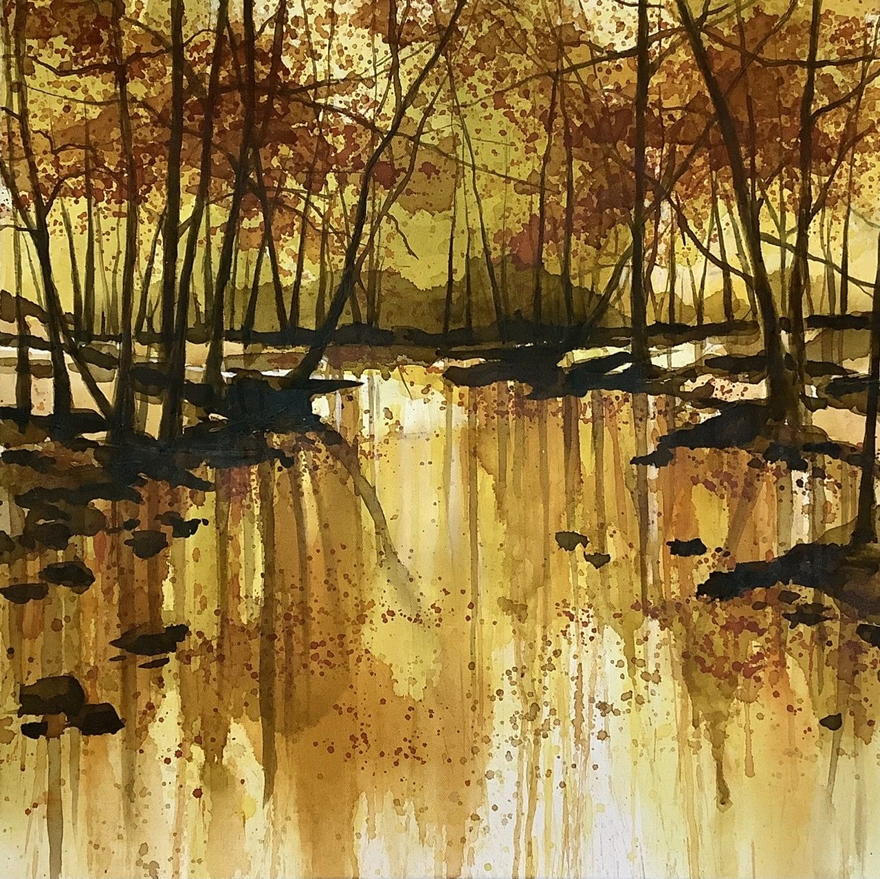 Autumns Riverbank by Adele Riley