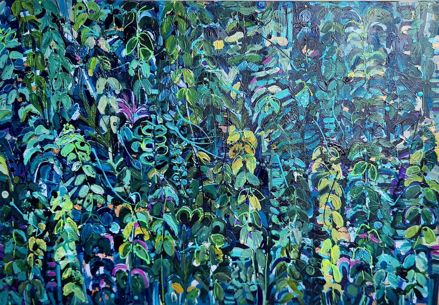 Dark Green Tangle Painting by Catherine Ruth Church