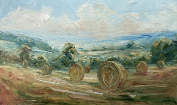 Summer fields with bales by Rupert Aker