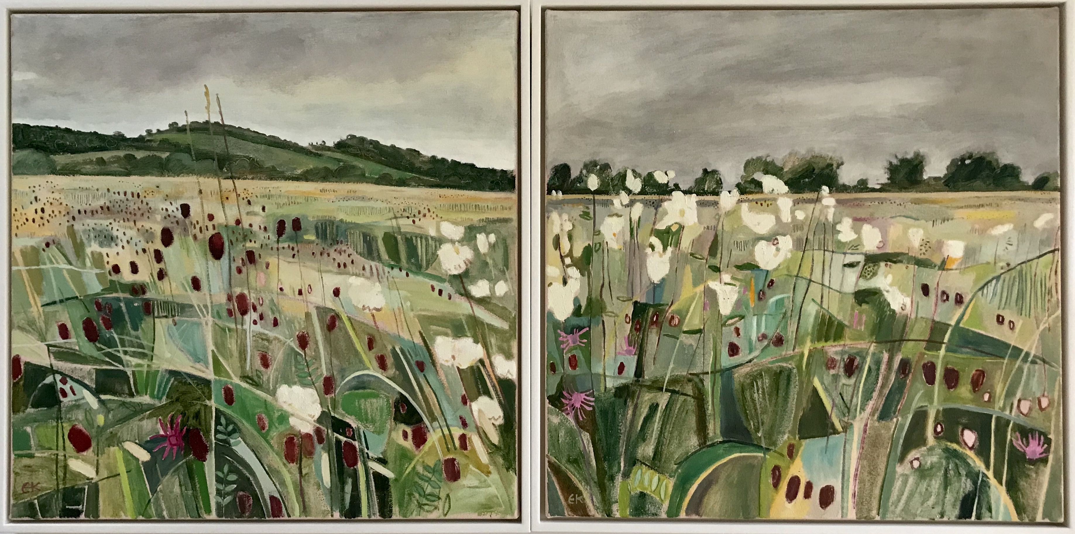 Long Mead Meadow with Burnet and Astilbe by Elaine Kazimierczuk
