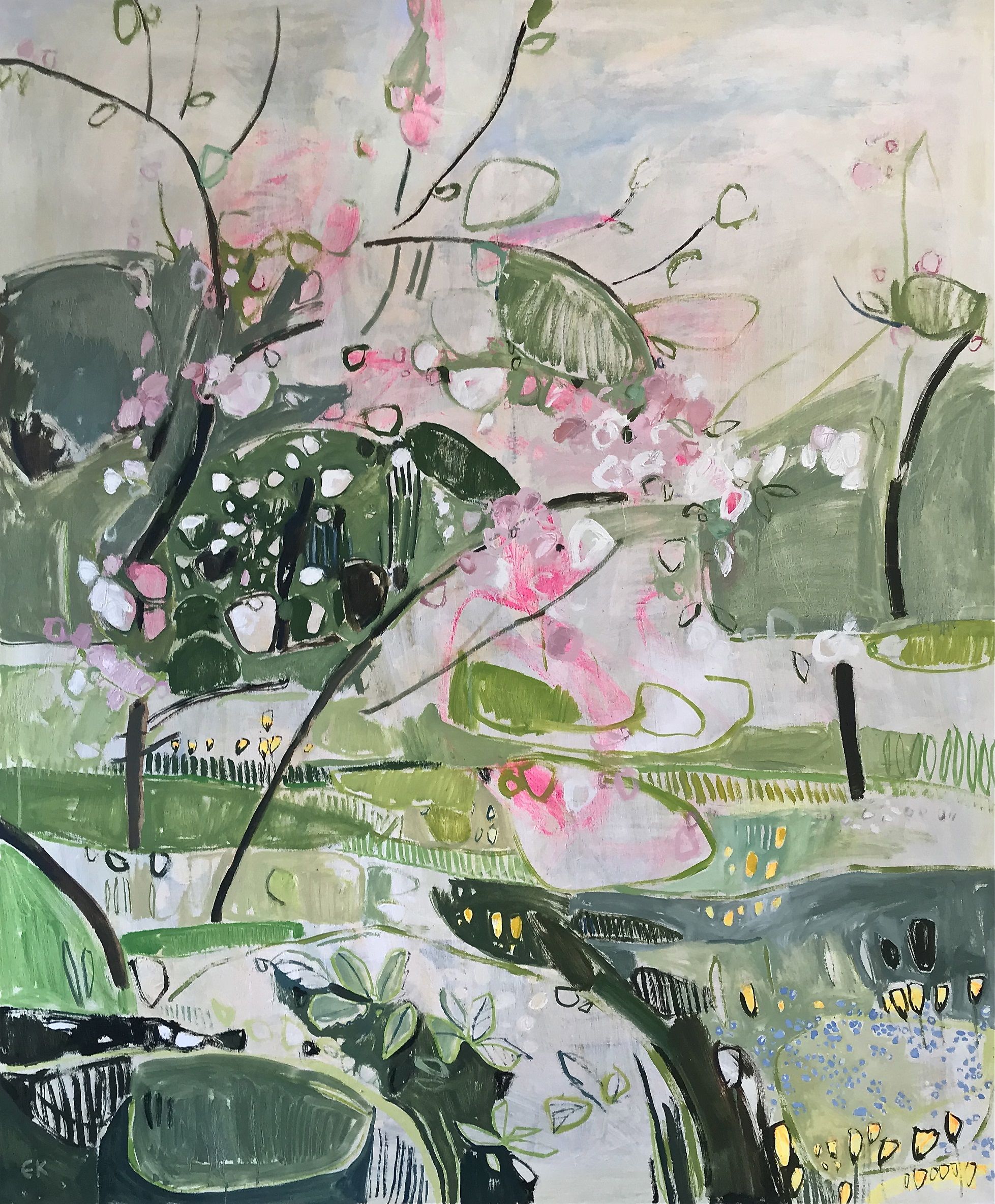 Apple Blossom at Botley Road Allotments I, Oxford by Elaine Kazimierczuk