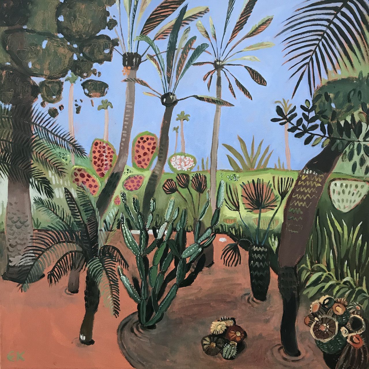 Majorelle Gardens with Palms by Elaine Kazimierczuk