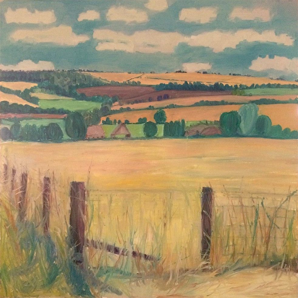 A view through summer meadows by Eleanor Woolley