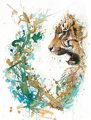 The Tiger Encounter by Carne Griffiths