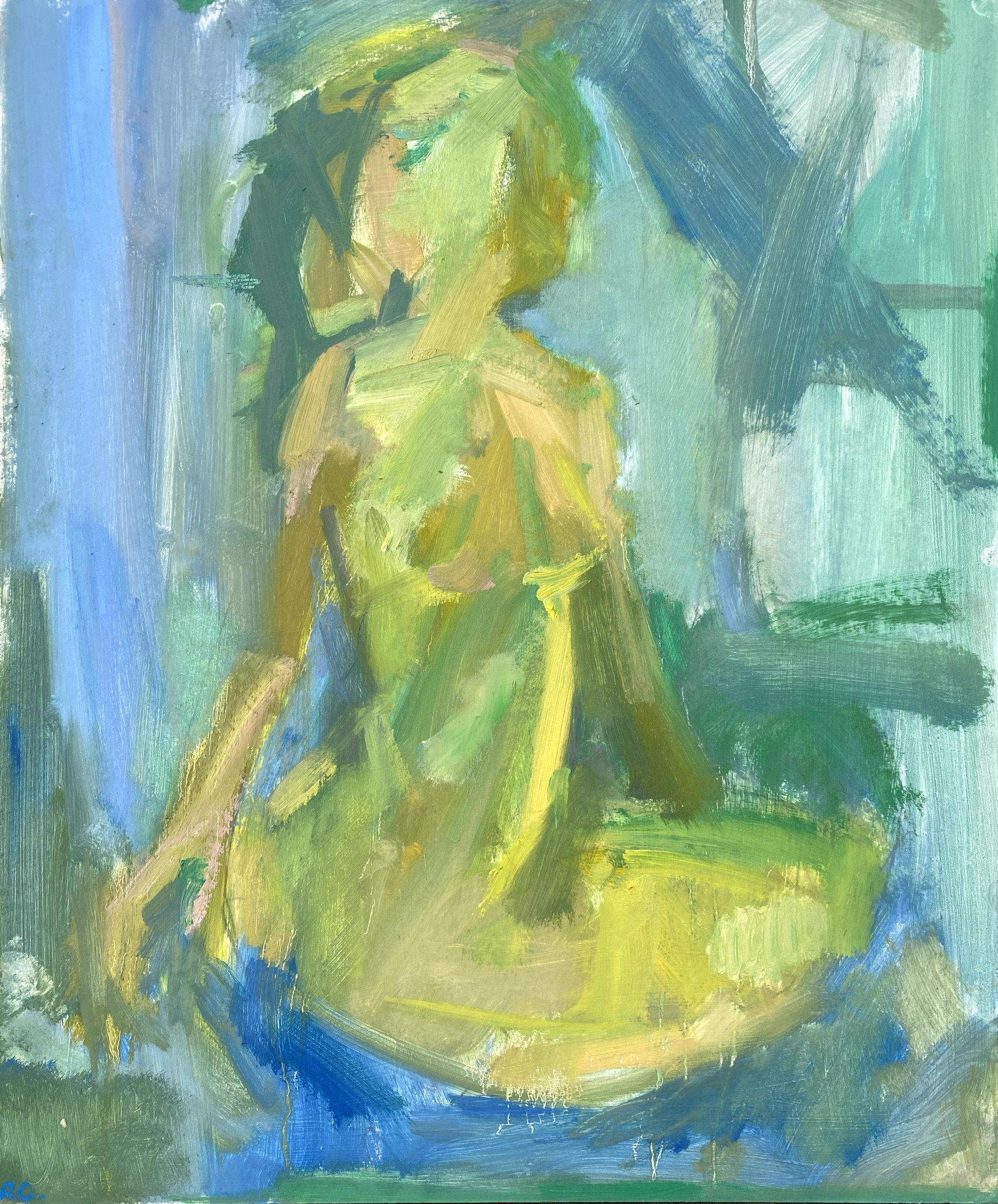 Green Nude, Sitting by Rosie Copeland