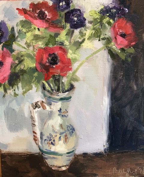 Vase Of Anemones by Gabrielle Moulding