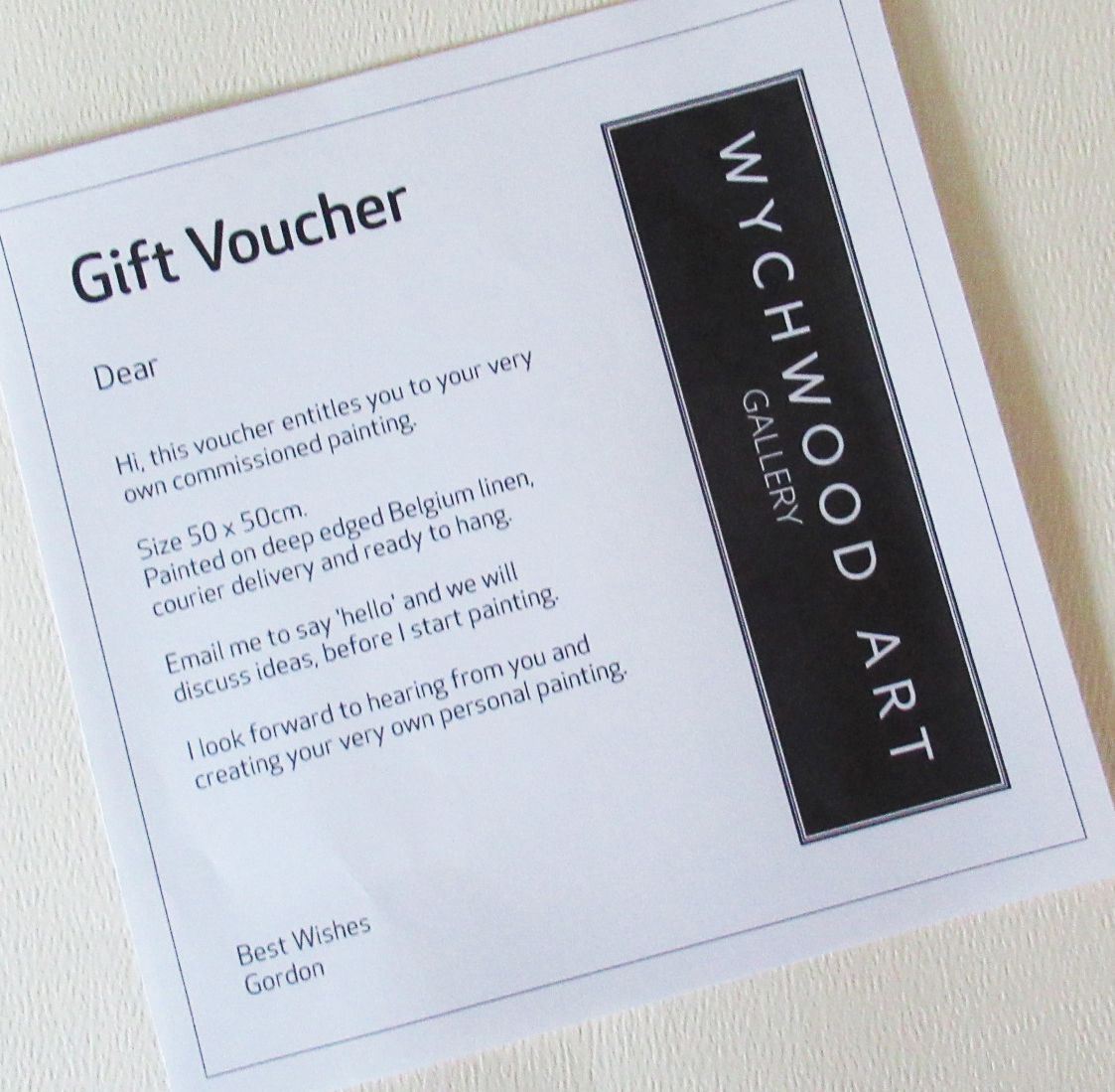 Painting Gift Voucher by Gordon Hunt - Secondary Image