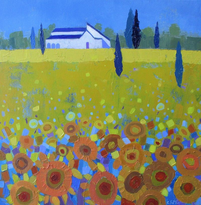 Sunflowers Tuscany by Giuliana Lazzerini