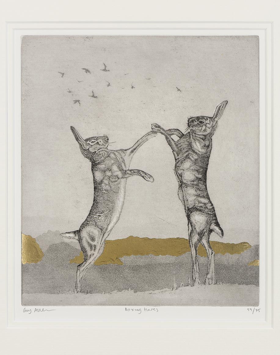 Boxing Hares by Guy Allen