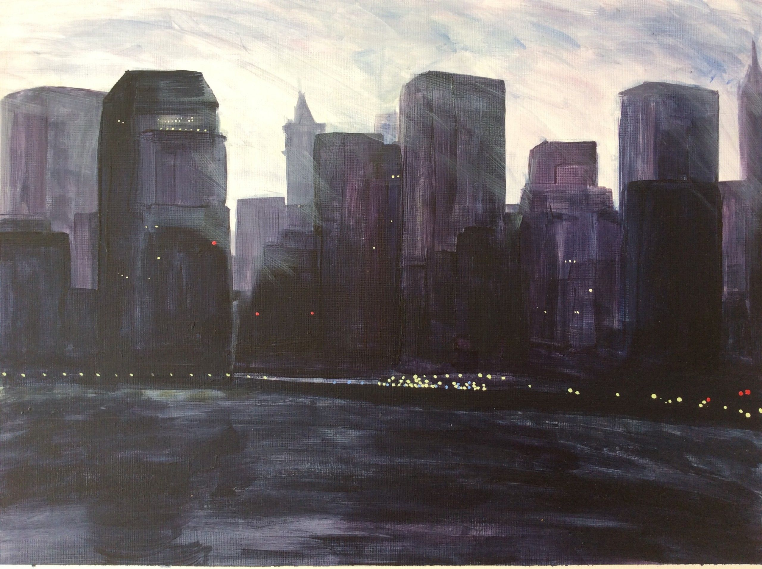 New York Night Time skyline by Sarah Adams