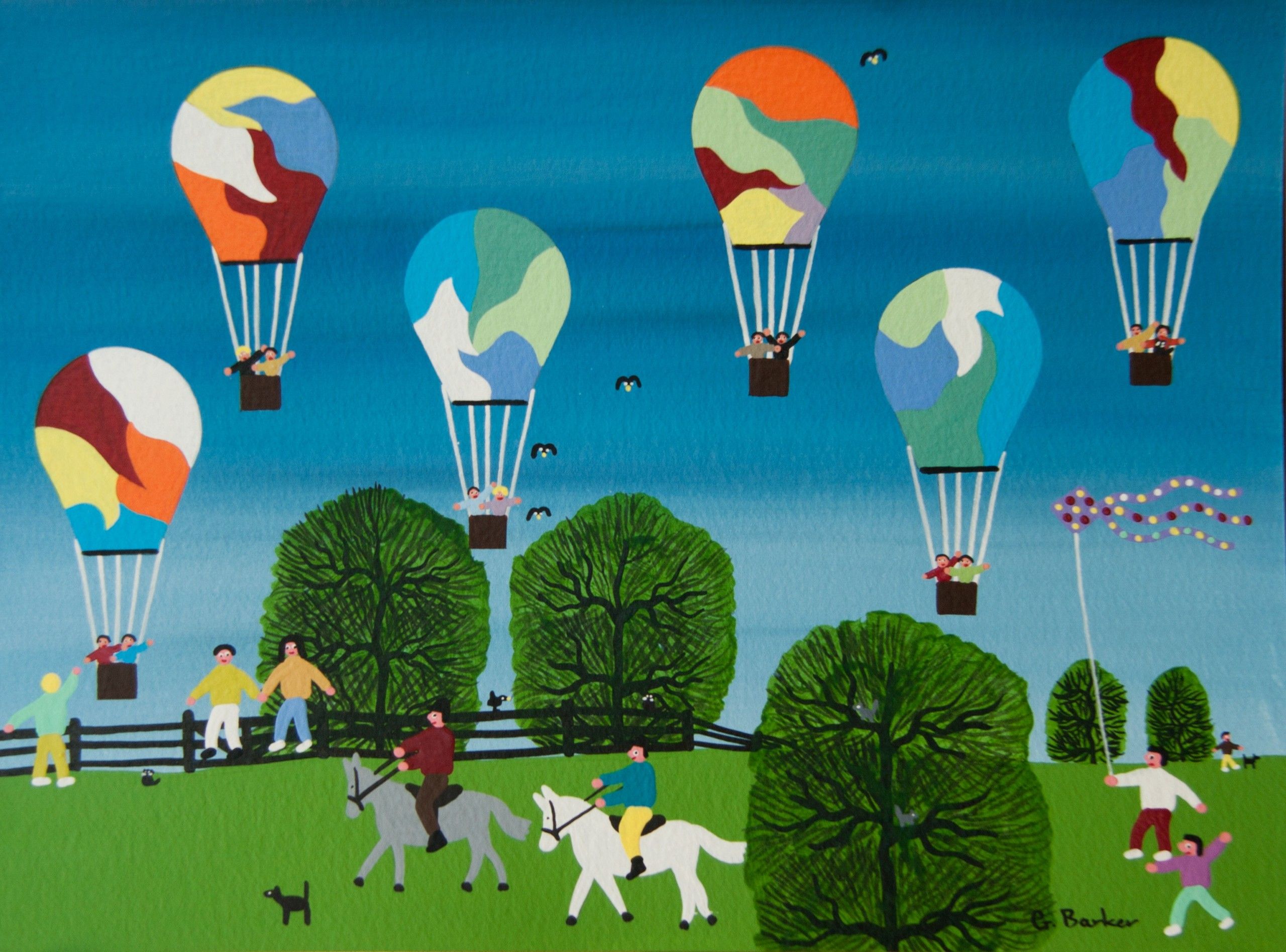 Balloons over the park by Gordon Barker
