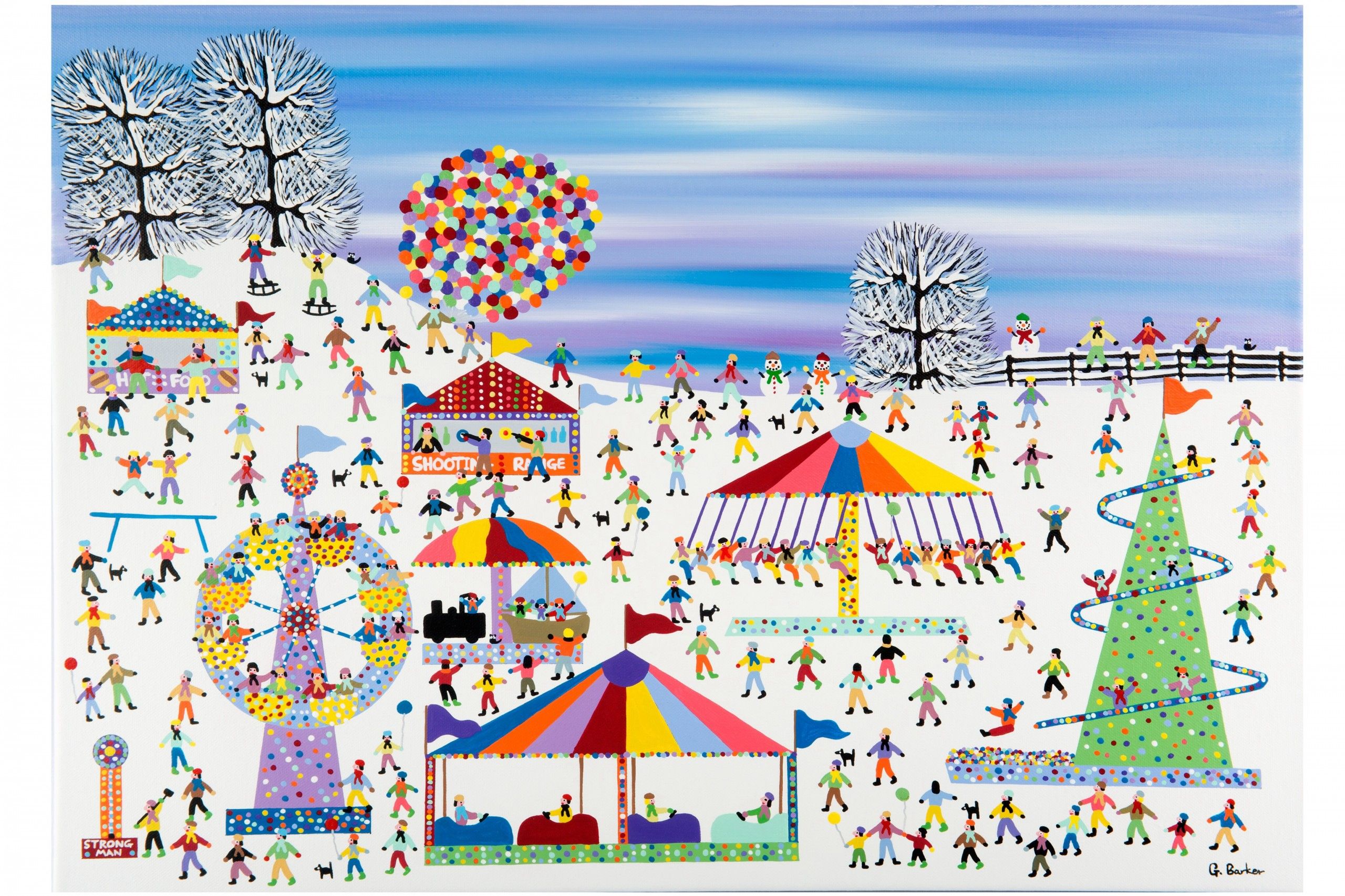 Fairground in the snow by Gordon Barker