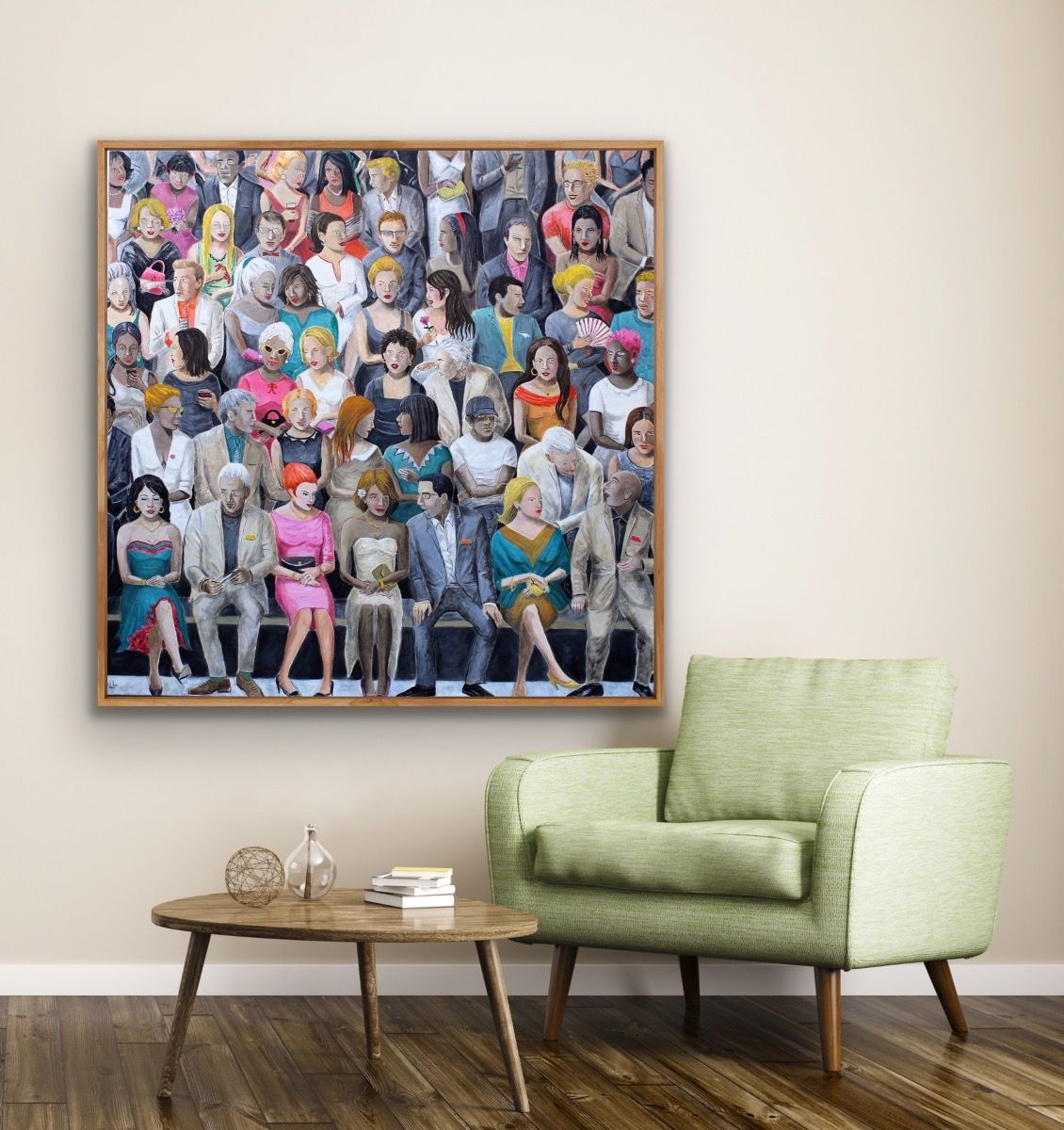 Crowd in vivid colour No 9 by Karen Lynn - Secondary Image