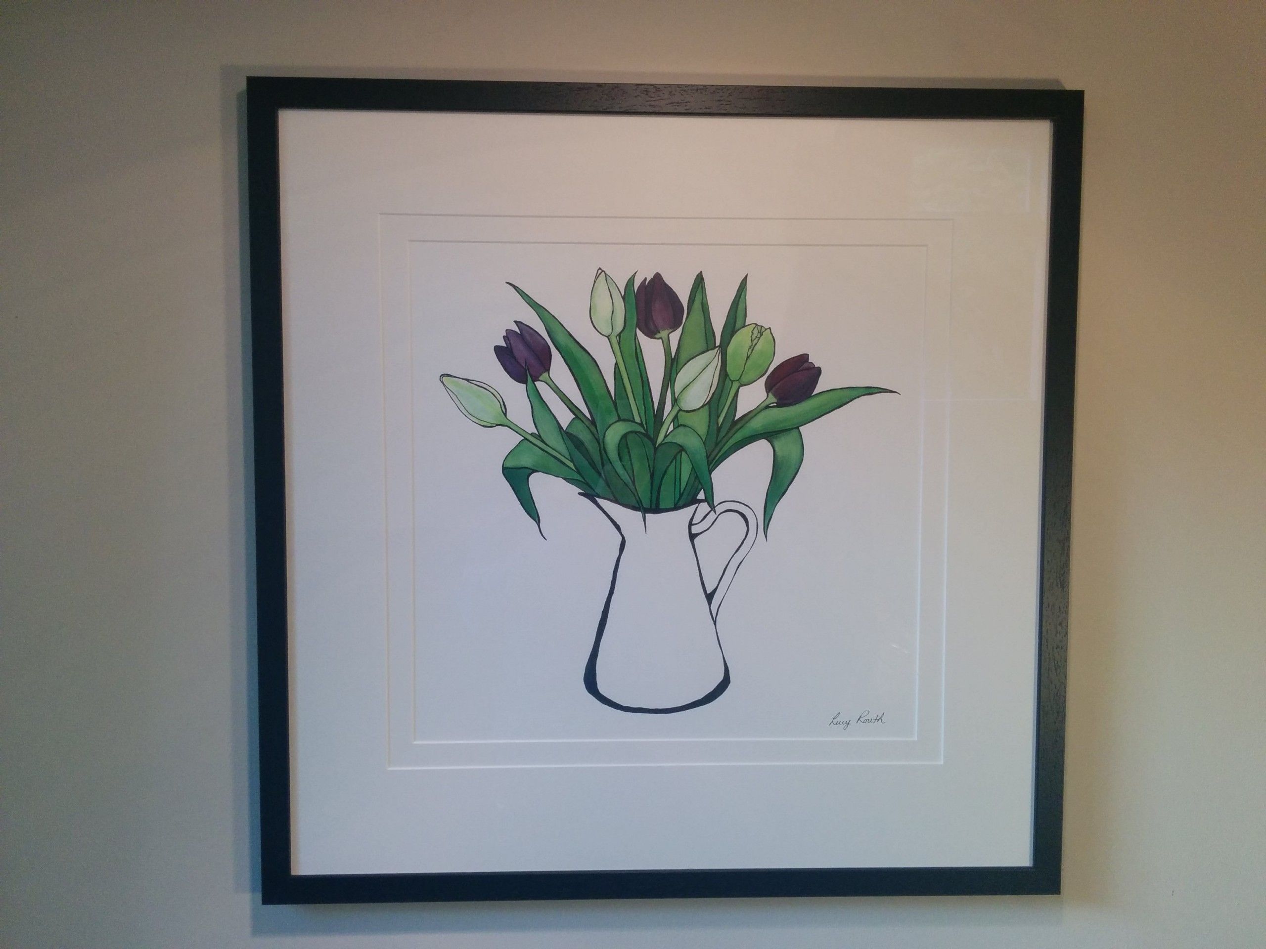 Purple and Green Tulips by Lucy Routh