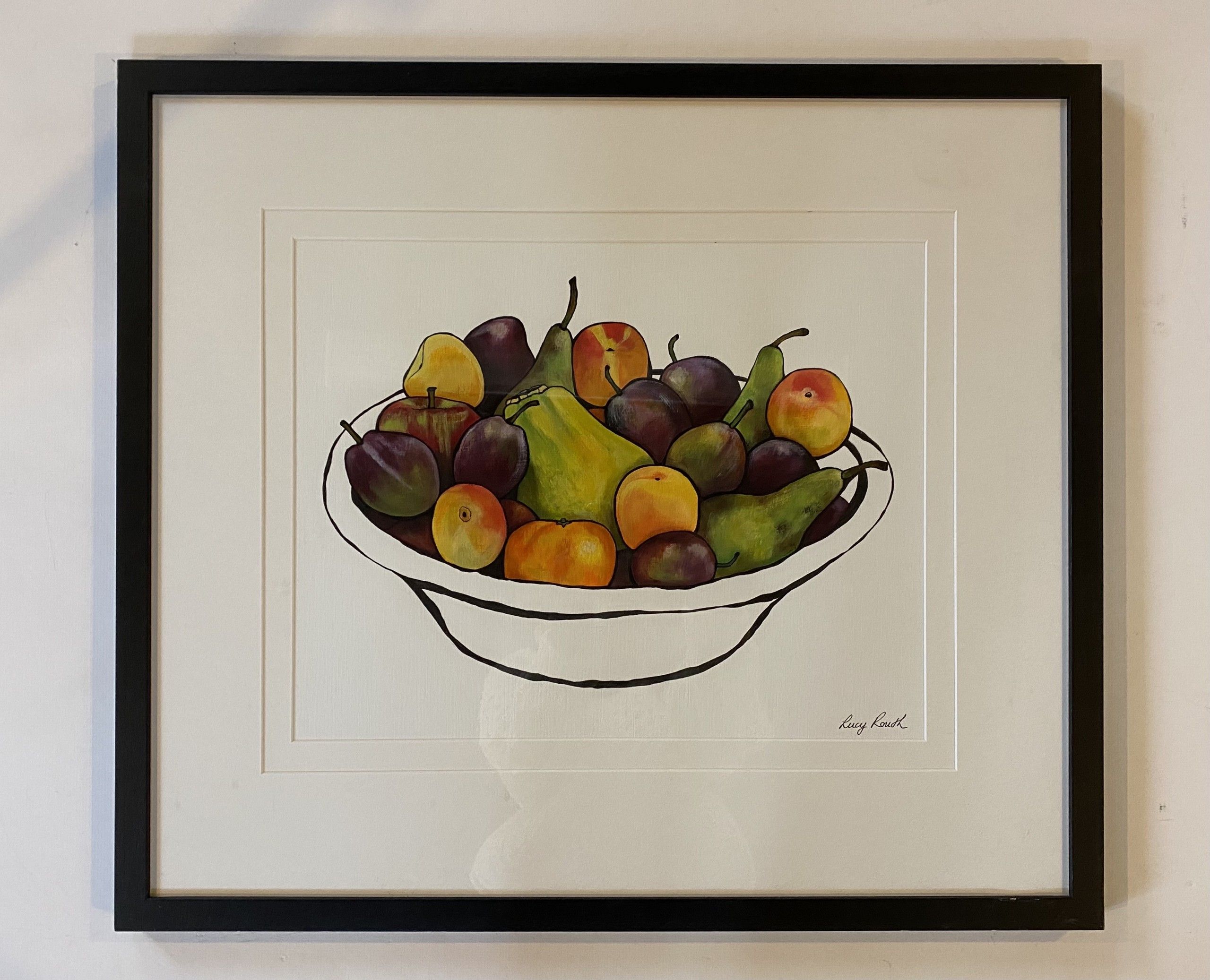 Fruit bowl with papaya by Lucy Routh - Secondary Image