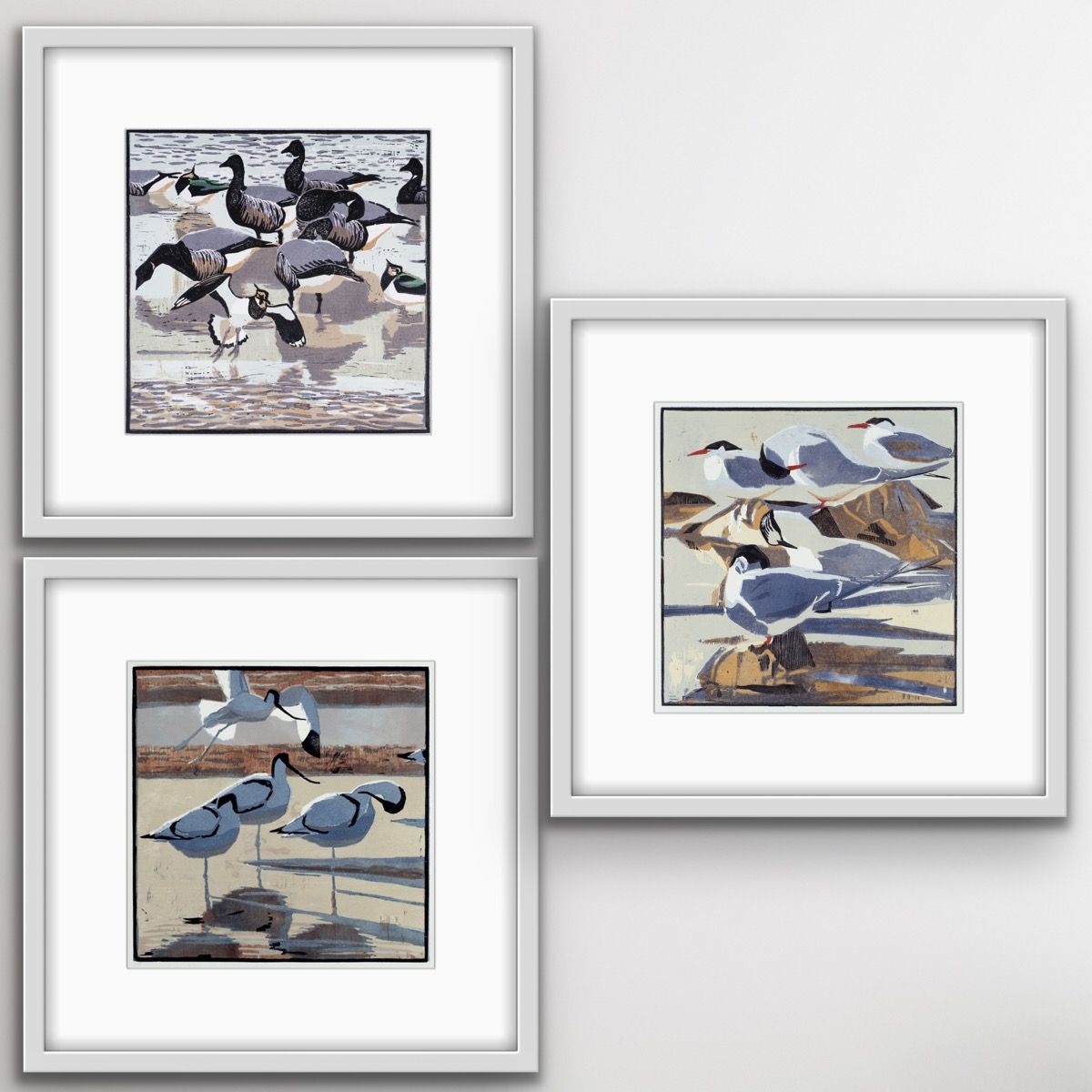 Brents and Lapwings, Arctic Terns and Four Avocets by Robert Greenhalf