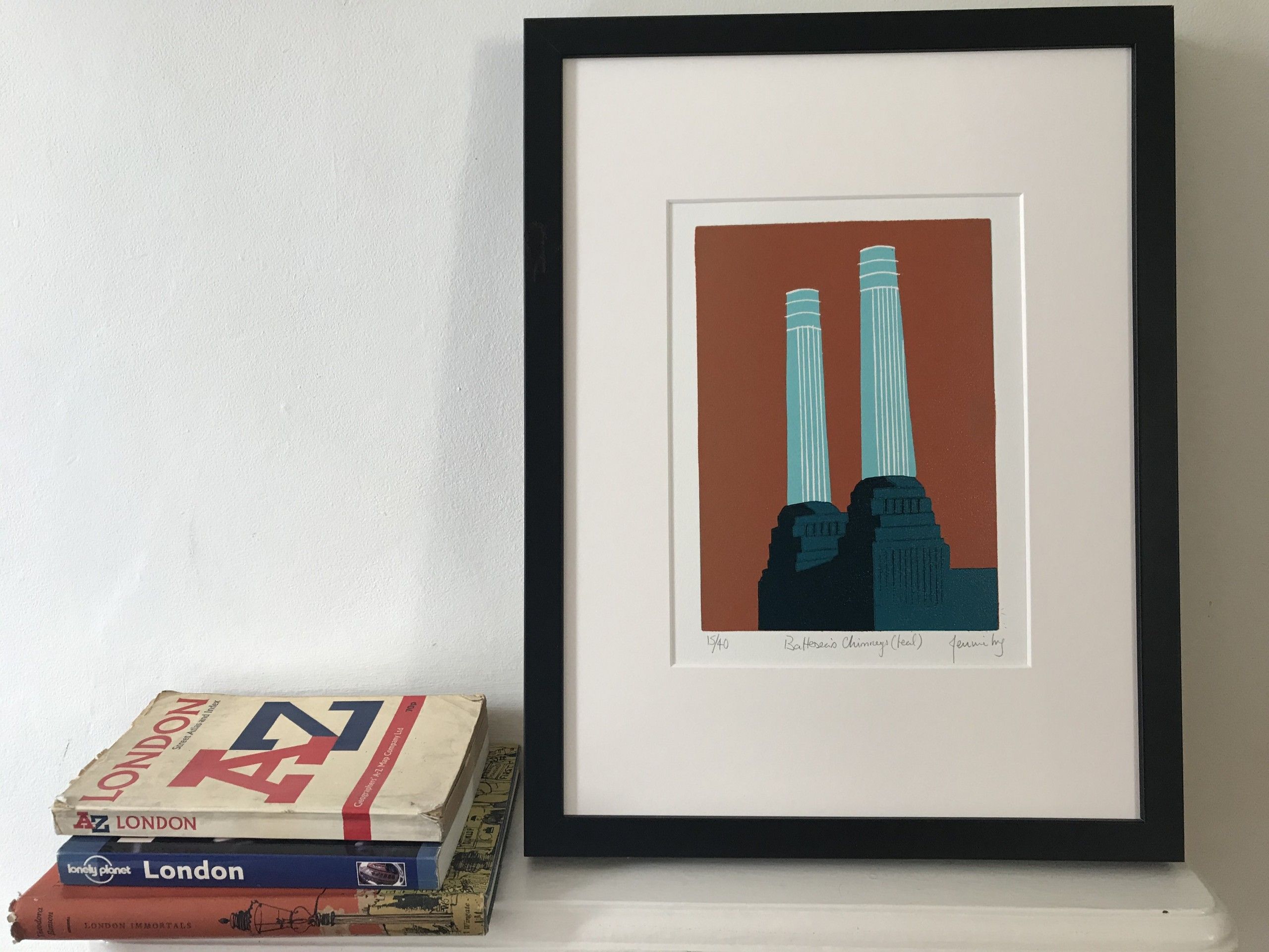 Battersea's Chimneys (teal) by Jennie Ing - Secondary Image
