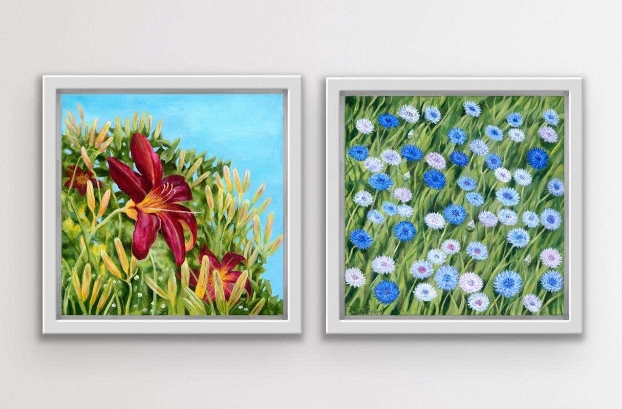 Cornflowers and Daylily by Jane Peart