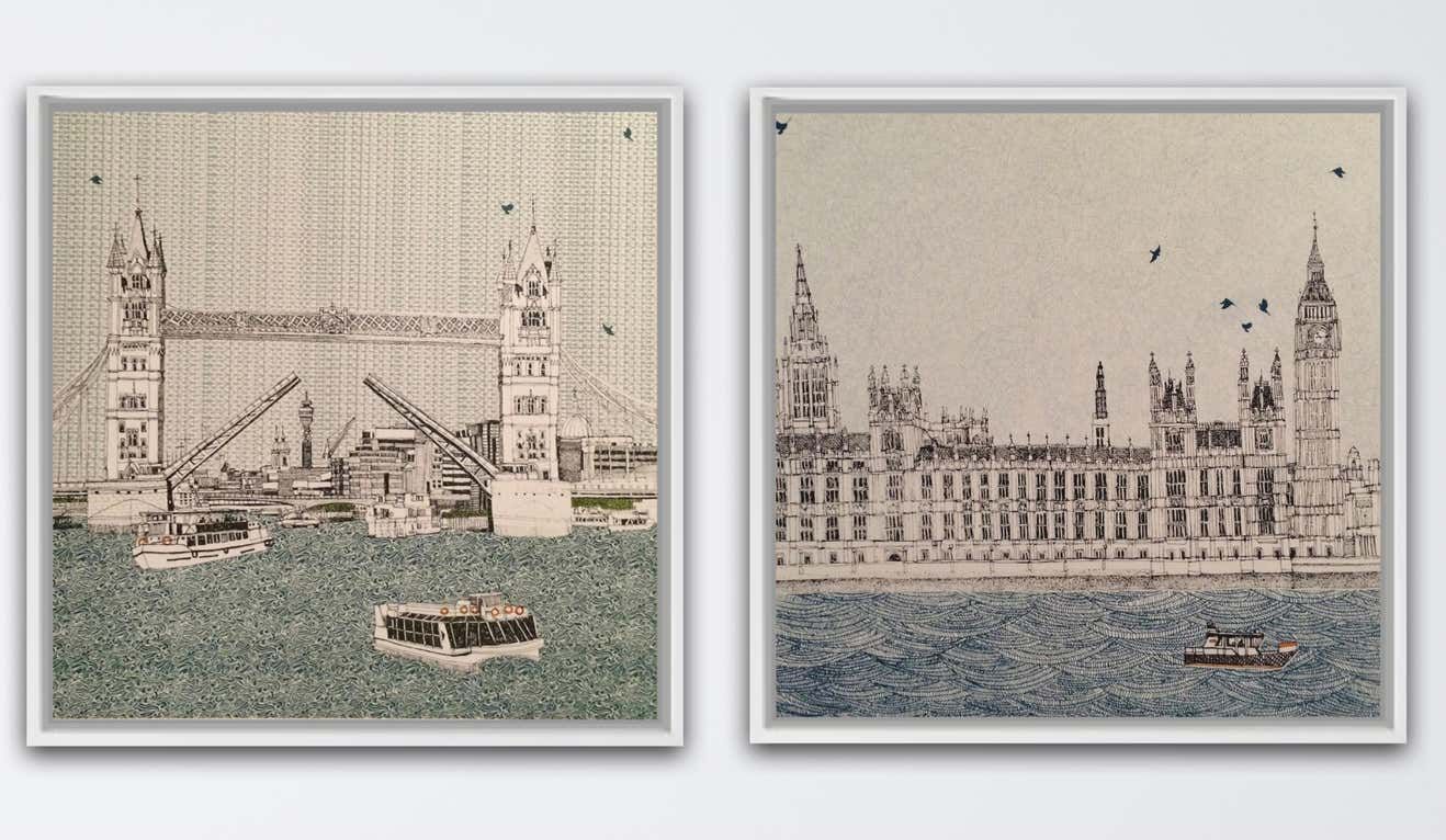 Tower Bridge and Waves at Westminster by Clare Halifax