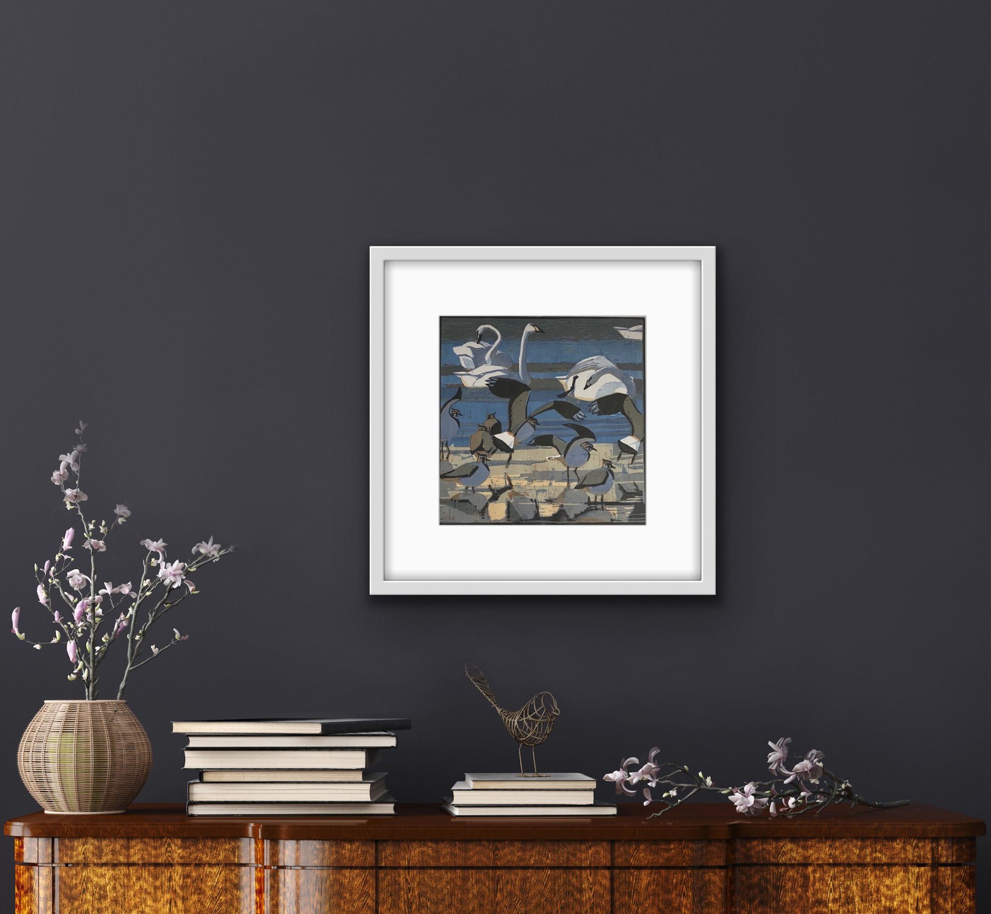 Berwick's Swans and Lapwings by Robert Greenhalf - Secondary Image